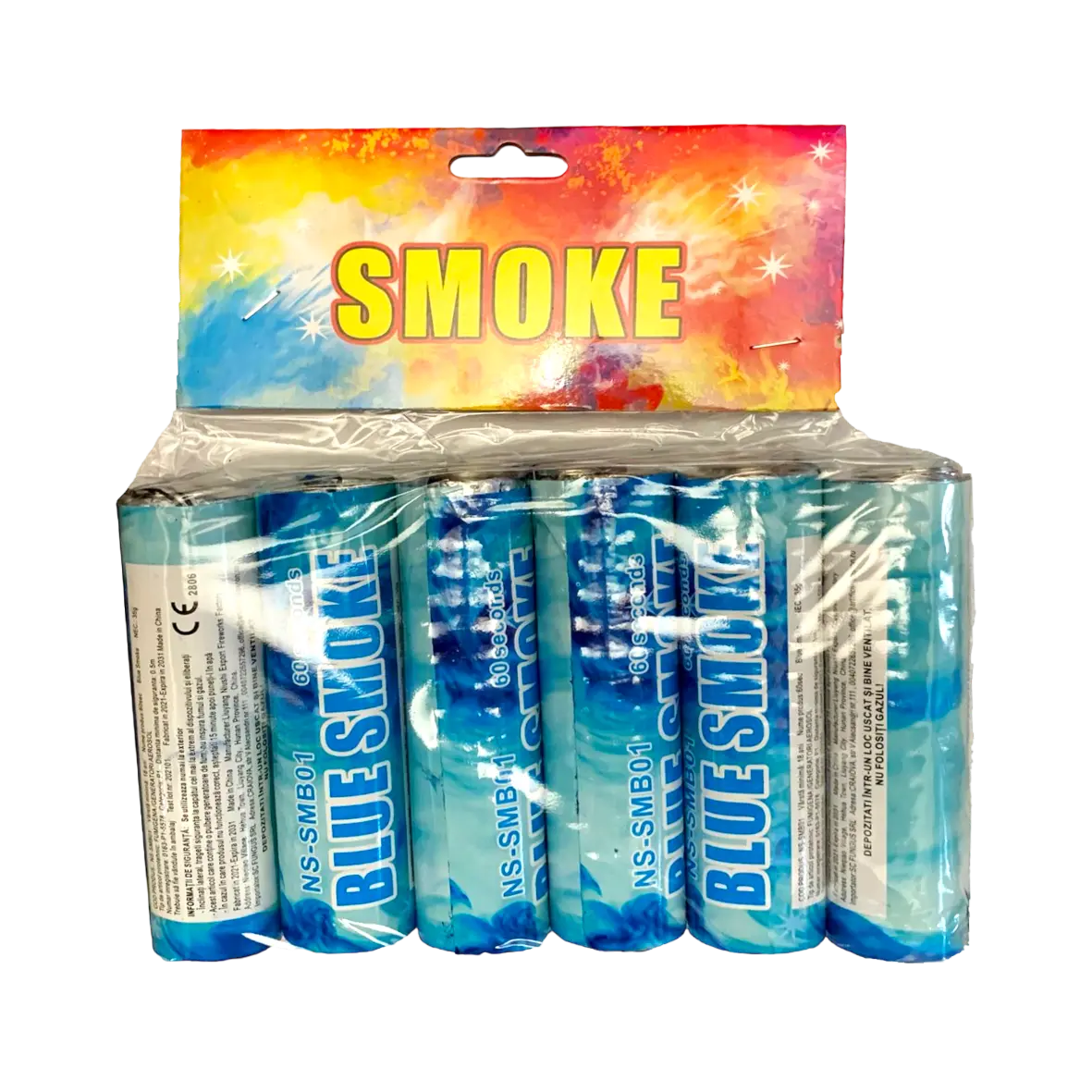 1 bax Fumigene colorate Albastru set 6 bucati 60 secunde cu inel