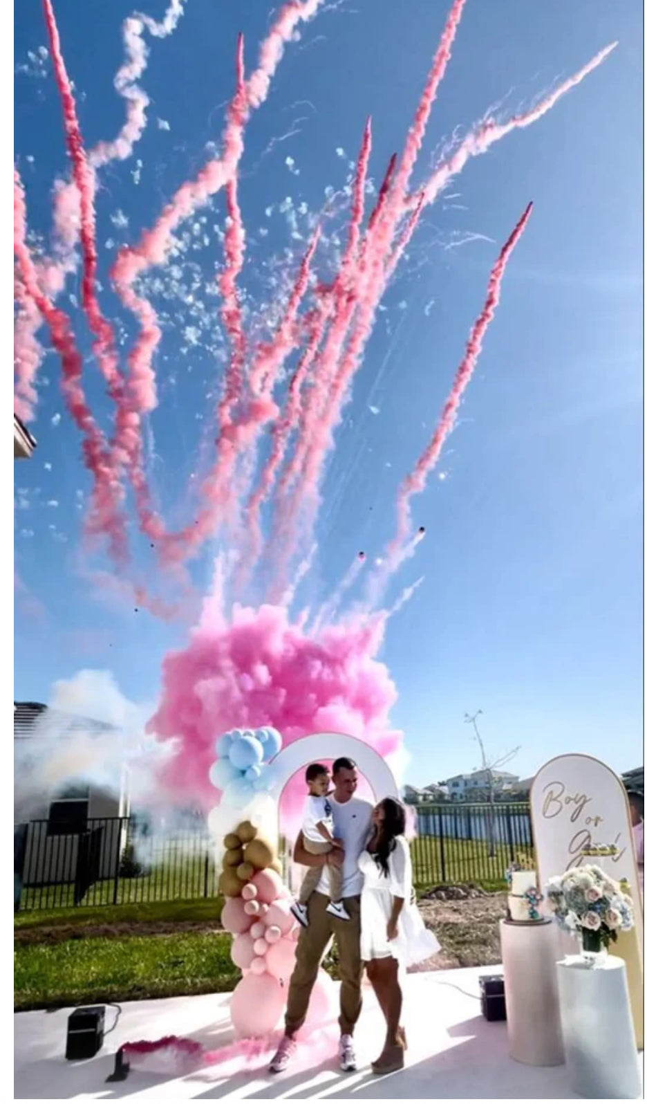 Artificii de zi baby shower Gender Reveal Albastru sau ROZ