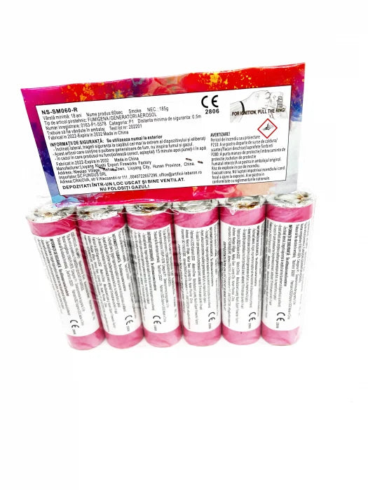 Set 6 buc Gender Reveal 60 sec Fum colorat cu INEL