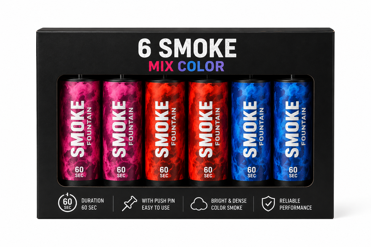 Set multicolor fumigene colorate 6 buc 60 secunde durata