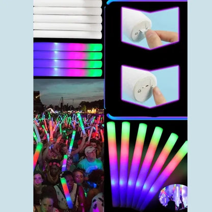 200 x BAGHETE LED FOAM STICK MULTICOLOR 40 cm