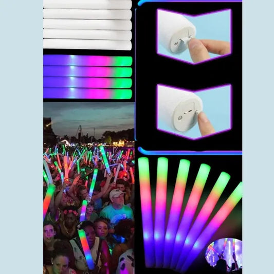 200 x BAGHETE LED FOAM STICK MULTICOLOR 40 cm