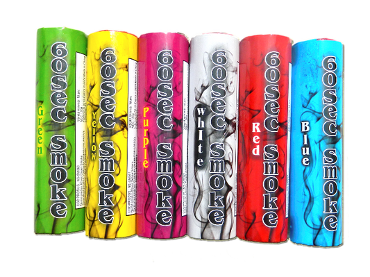 Fumigene colorate Set 6 bucati multicolor  60 secunde cu inel