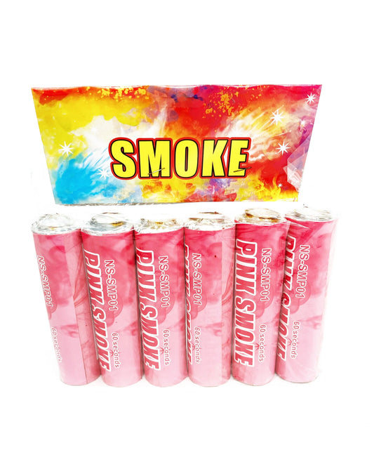 Set 6 buc Fumigene Colorate ROZ  cu inel 60 secunde Gender Reveal
