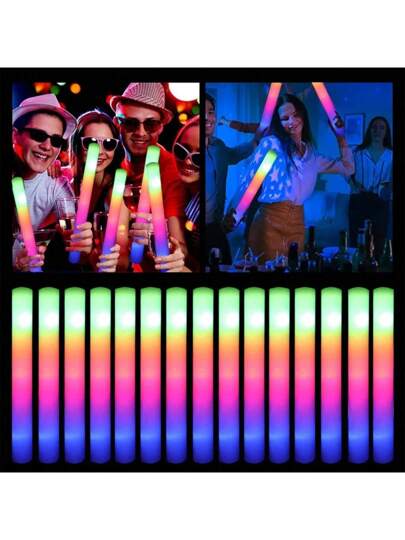 50 x BAGHETE LED FOAM STICK MULTICOLOR 40 cm